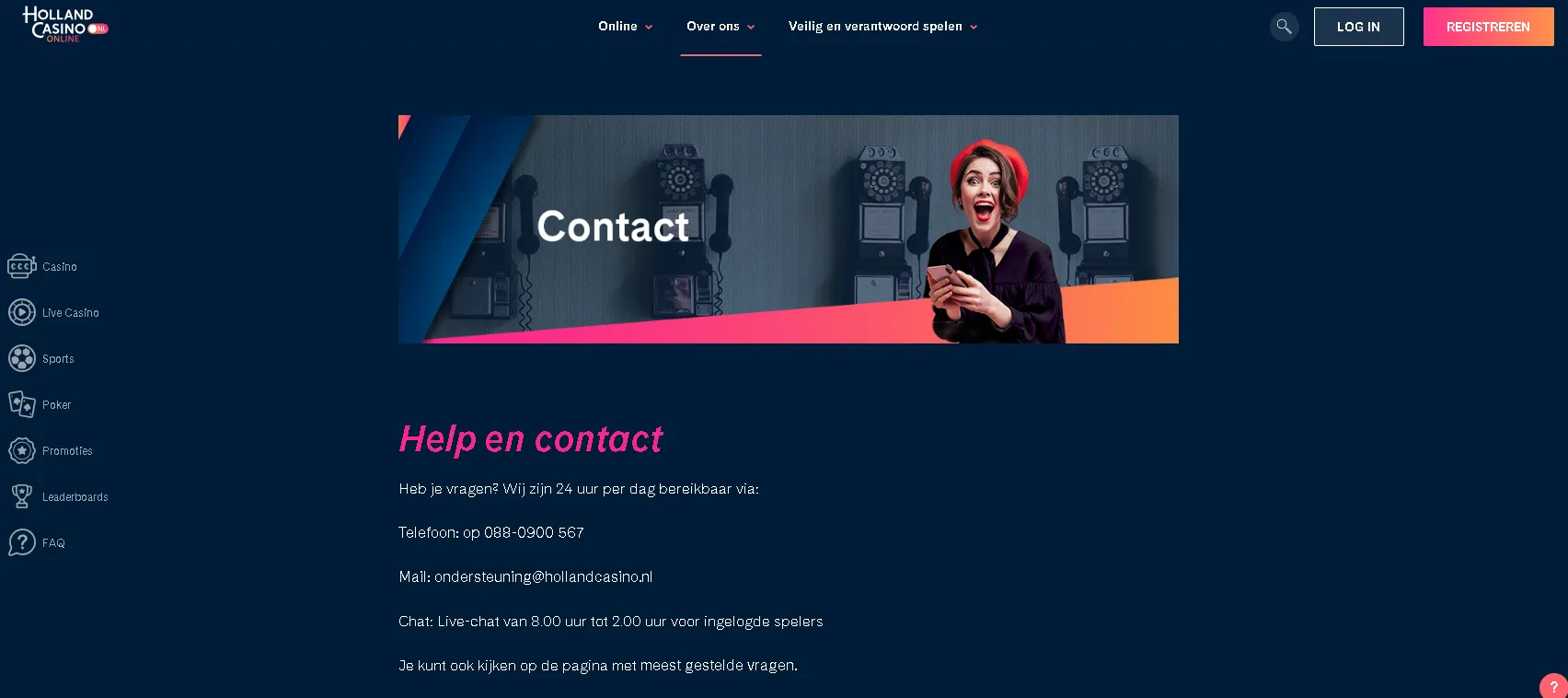 Support in het Best Online Casino Europe